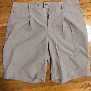 Beige Pleated Shorts